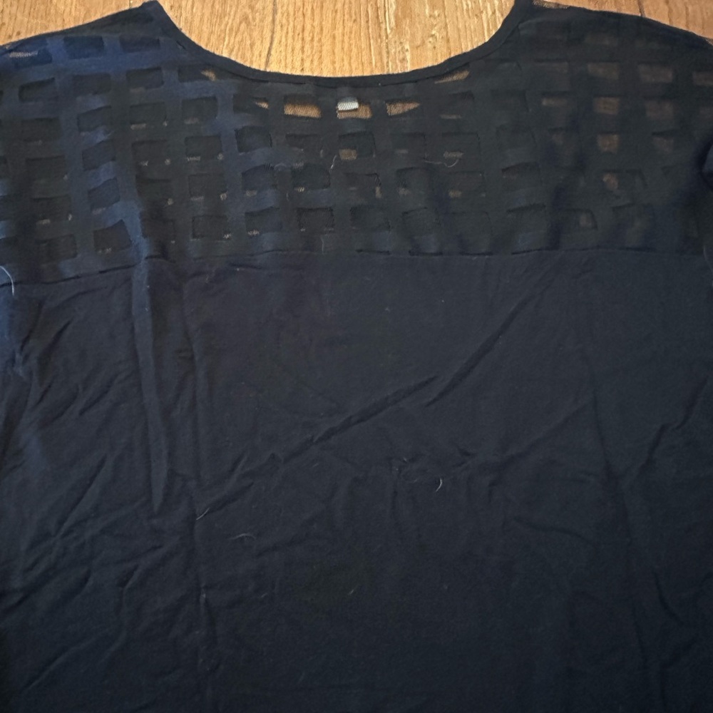 Claudia Richard Black Mesh Detail Top